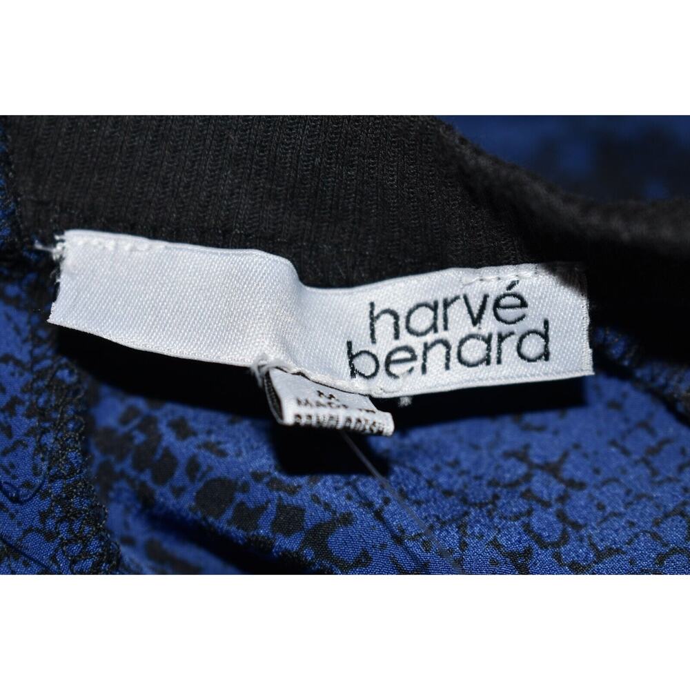 HARVÉ BENARD NEW $80 Blue Python Print Back Zip Blouse Medium - Picture 4 of 4